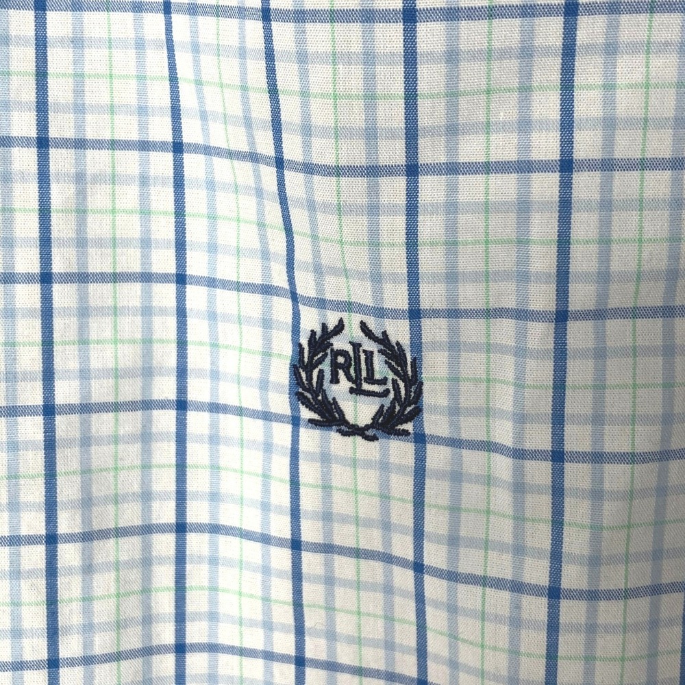 Lauren Ralph Lauren Plaid Long Sleeve Button Down Blue White Boys Size 14 - Picture 3 of 7